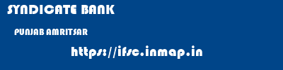 SYNDICATE BANK  PUNJAB AMRITSAR    ifsc code